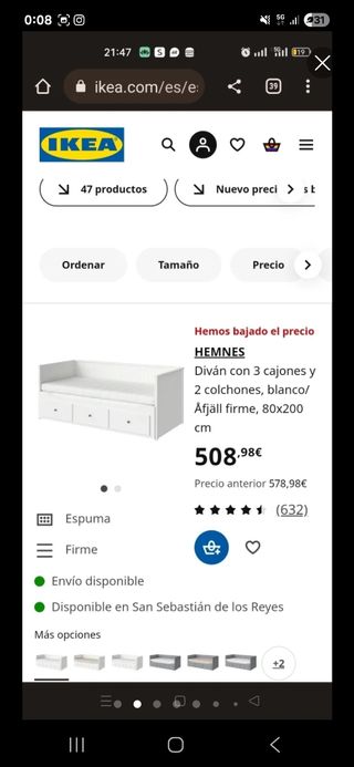 Cama Hemnes Ikea blanca