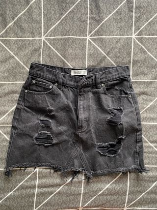 Falda Vaquera Negra Stradivarius 