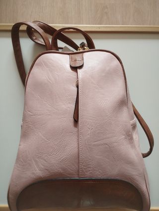 Mochila rosa y marrón