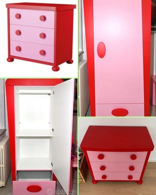 Cameretta Ikea rosa armadio 60€ cassettiera 40€