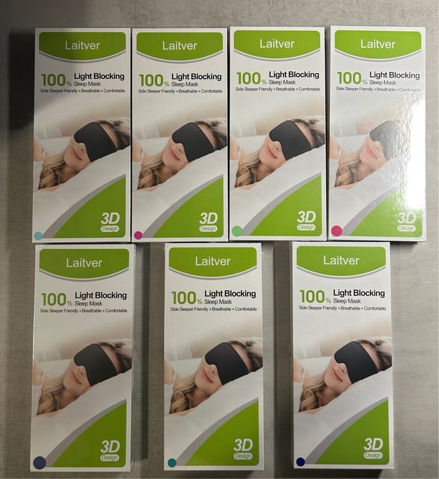 Pack 7 Antifaces Laitver - 100% Bloqueo Luz