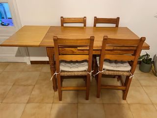 Mesa Comedor Madera + 4 Sillas