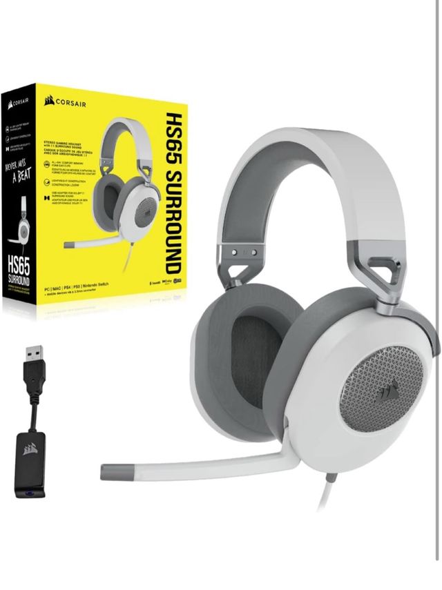 Corsair HS65 Surround - Auriculares gaming blancos