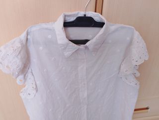 Blusa blanca algodon - Talla L. 