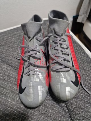 Botines Nike Jr. Mercurial Vapor 15 Gris/Rojo