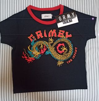 Camiseta GRIMEY dragón negra/roja