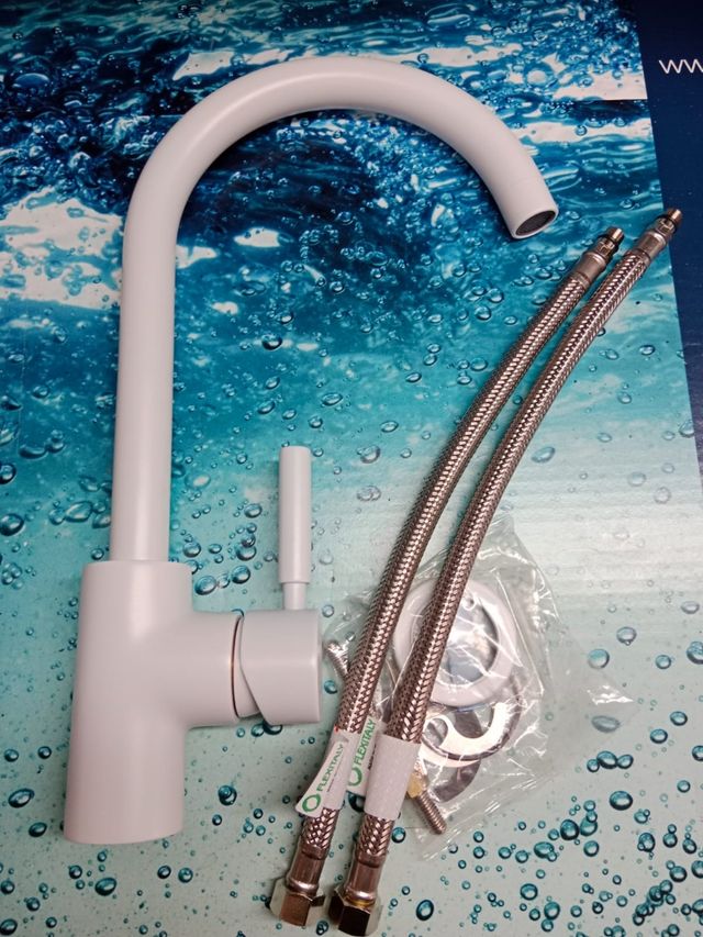 Grifo monomando fregadero - Blanco mate