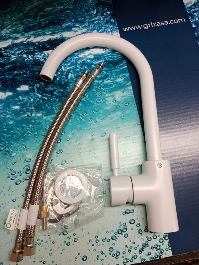 Grifo monomando fregadero - Blanco mate