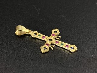 colgante oro 18k con piedra