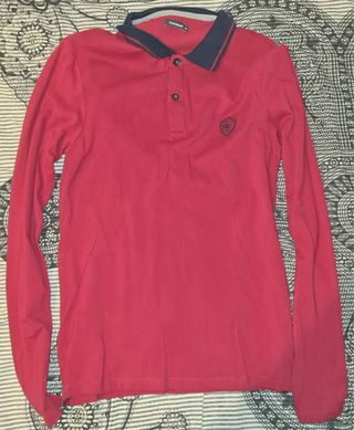 Polo rojo manga larga M