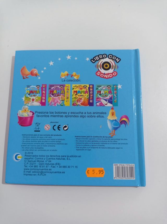 Libro cuento Mamá me llama con sonidos de animales