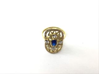 sortija oro 18k con piedra con circonita