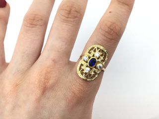 sortija oro 18k con piedra con circonita