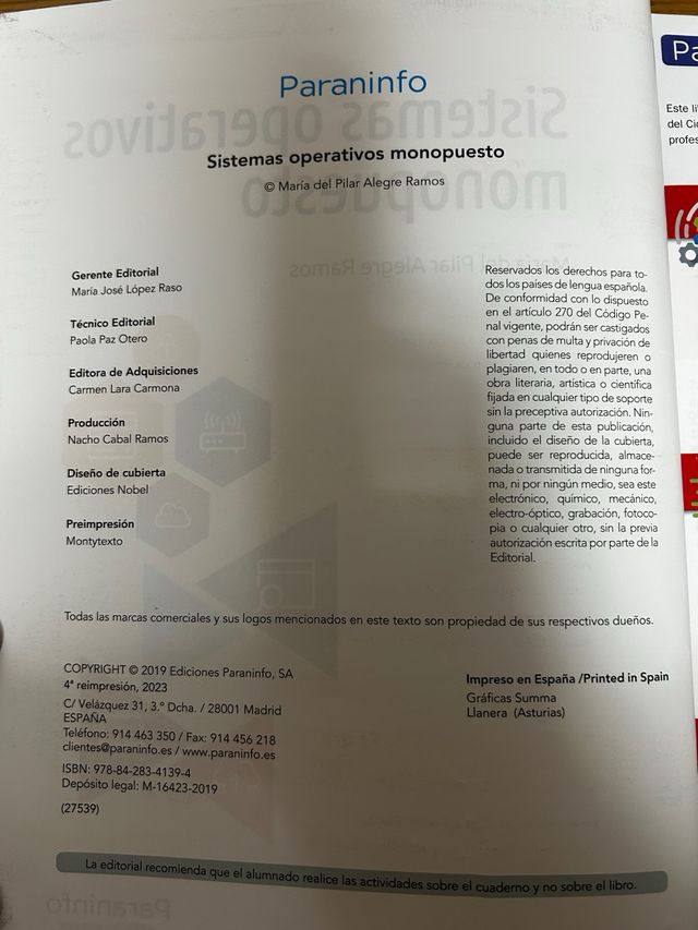 Sistemas Operativos Monopuesto - Paraninfo