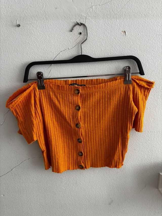 Top naranja mujer - crop top
