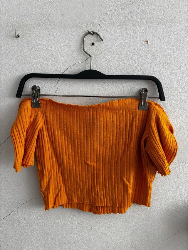 Top naranja mujer - crop top