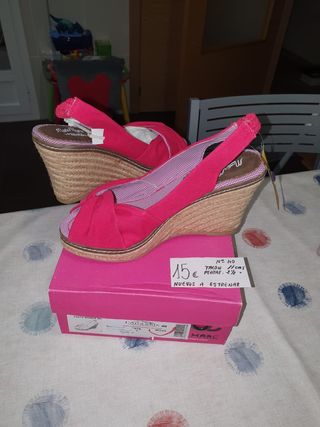 3x2!! Sandalias cuña Mare rosa