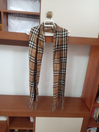 Bufanda cuadros beige-marrón