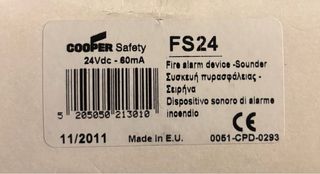 Sirena Cooper FS24 - Antincendio