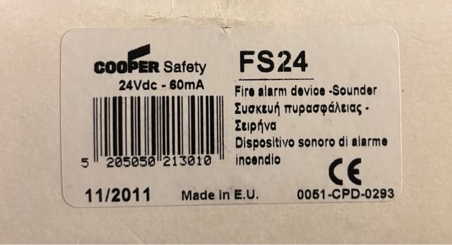 Sirena Cooper FS24 - Antincendio