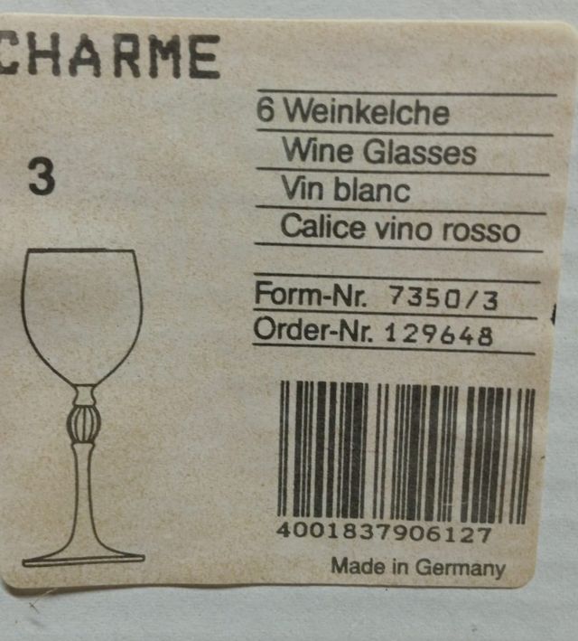 6 Copas Vino Charme Doradas