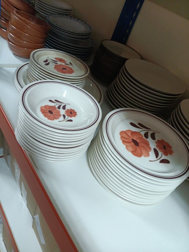 Vajilla vintage flores - 35 piezas