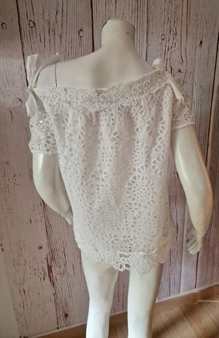 Blusa Theodora Positano | Top Encaje Blanco