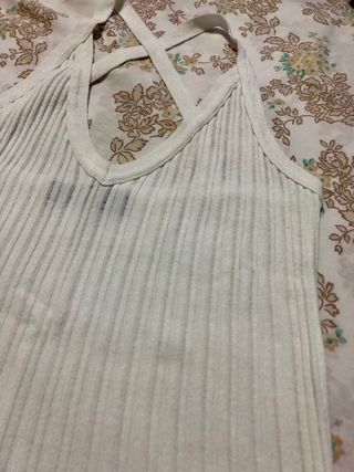 Top Camomilla bianco - scollo a V