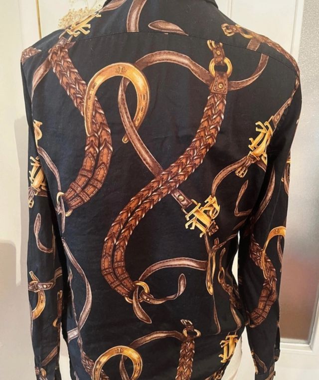 Camisa Ralph Lauren preta e dourada