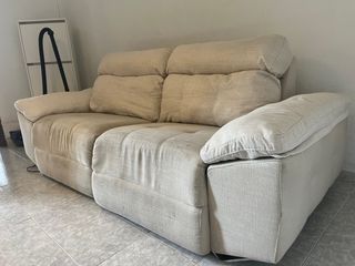 Sofá electrico relax beige - 2 plazas