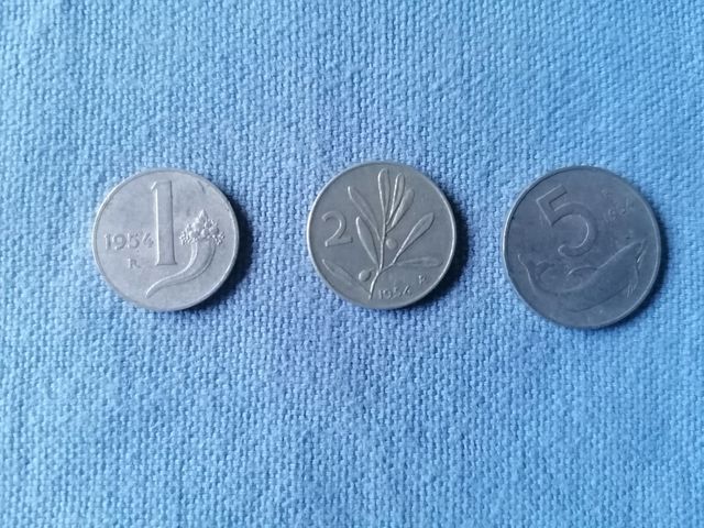 3 Monete italiane 1954
