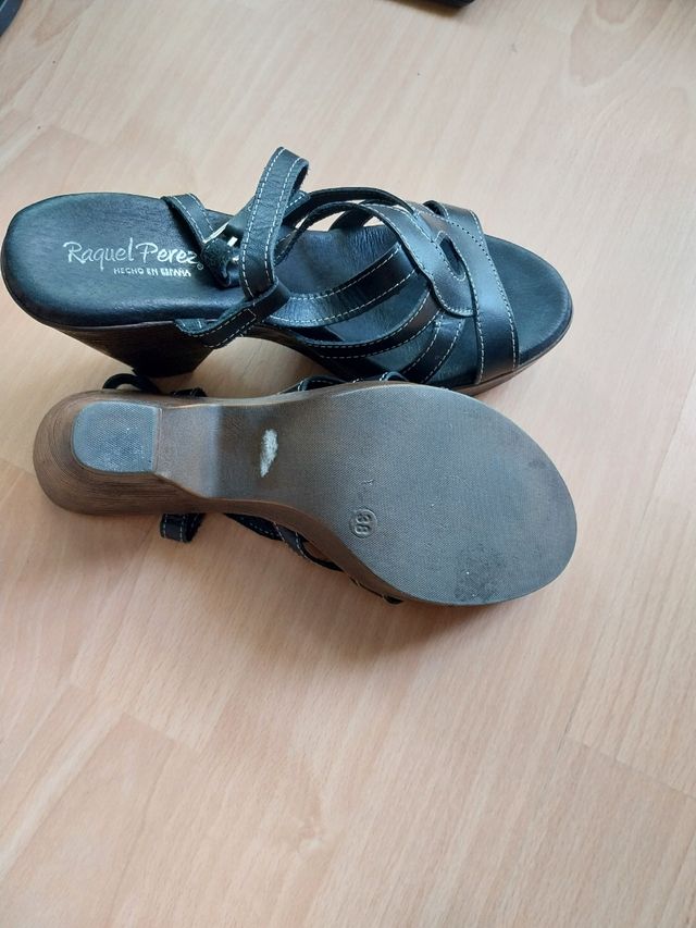 Sandalias Raquel Piel Negras 38