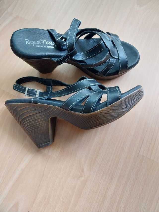 Sandalias Raquel Piel Negras 38