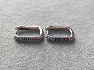 Pendientes aro colores plata de ley
