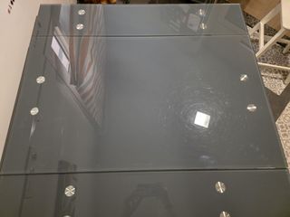 Mesa cristal gris extensible