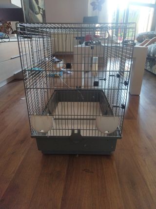 Jaula pajaros grande plata