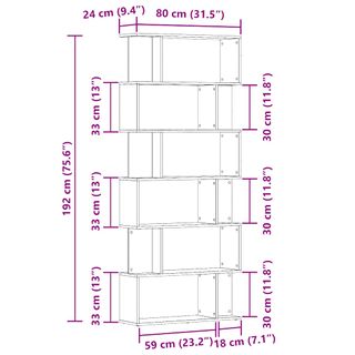 vidaXL Estantería madera de ingeniería roble