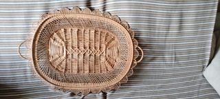 Cesta mimbre beige ovalada