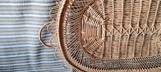 Cesta mimbre beige ovalada