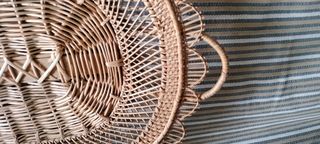 Cesta mimbre beige ovalada