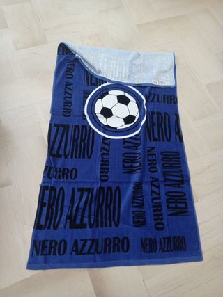 Telo Mare Calcio Nero Azzurro