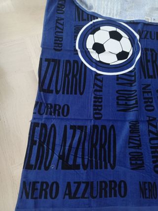Telo Mare Calcio Nero Azzurro