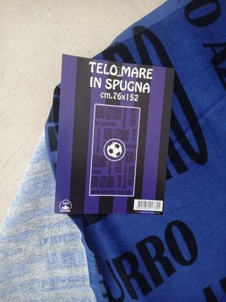 Telo Mare Calcio Nero Azzurro