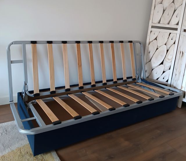 Sofá cama plegable - beige/morado