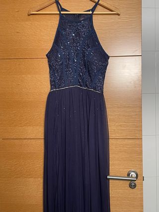 Vestido fiesta azul Corte Inglés
