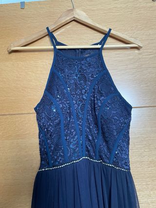 Vestido fiesta azul Corte Inglés