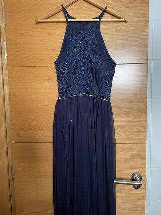 Vestido fiesta azul Corte Inglés