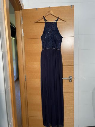 Vestido fiesta azul Corte Inglés