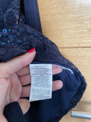 Vestido fiesta azul Corte Inglés