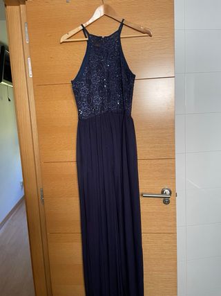 Vestido fiesta azul Corte Inglés